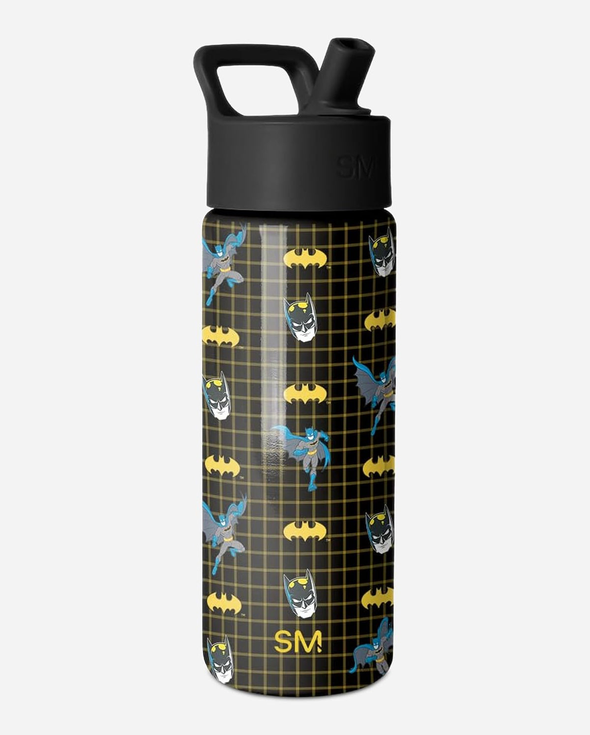 Summit Kids Water Bottle with Straw Lid, DC Comics: Batman Icons