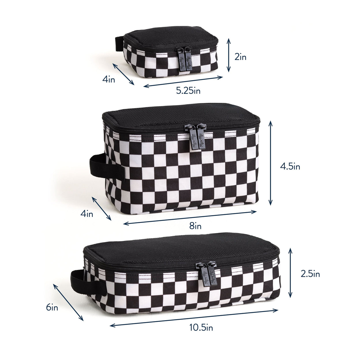 B&W Checkerboard Packing Cubes