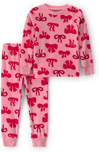 Carter's Girls' 2-piece Fleece Pjs, Ribbons