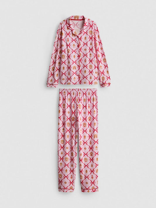 1-15yrs | Kids' Christmas Twinning Gingerbread Shirt Pyjamas