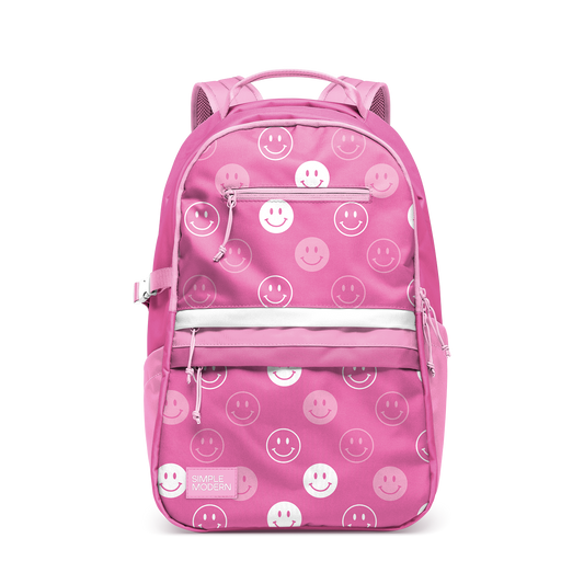 Ellis Backpack, Pink Happy Faces (6+ years)