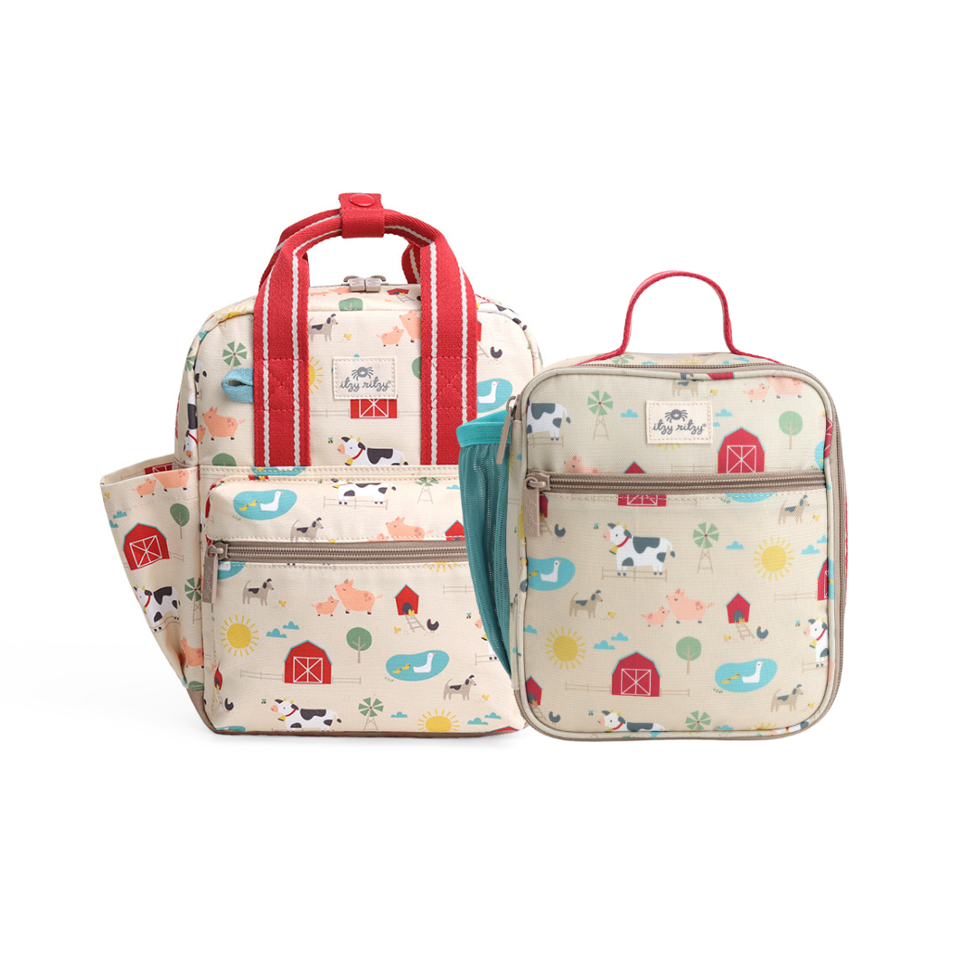 Toddler Backpack Lunch Box Bundle - Farm Friends