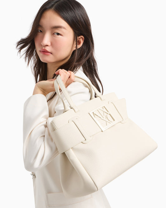 Armani Exchange Soft Shopping Bag with Outer Coating