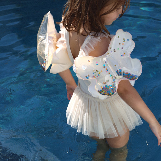 Kids Inflatable Arm Bands Cotton Candy Glitter