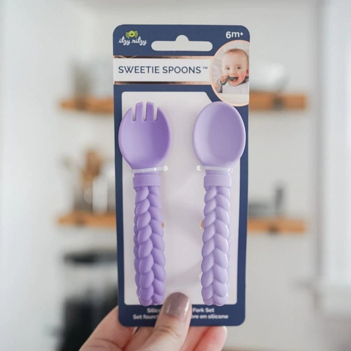 Sweetie Spoons™ - Silicone Baby Fork + Spoon Set