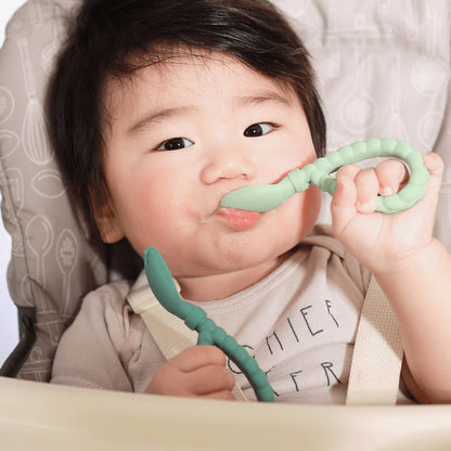 Sweetie Spoons™ - Silicone Baby Fork + Spoon Set
