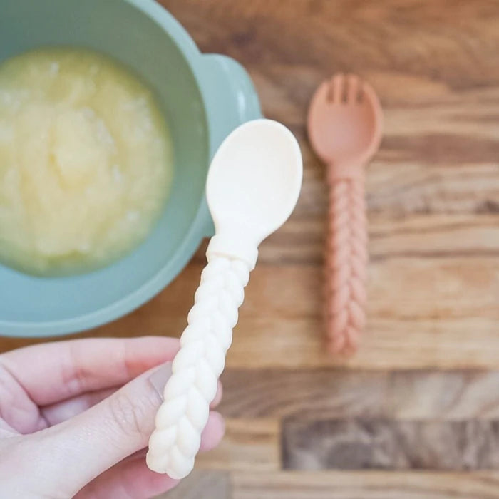 Sweetie Spoons™ - Silicone Baby Fork + Spoon Set